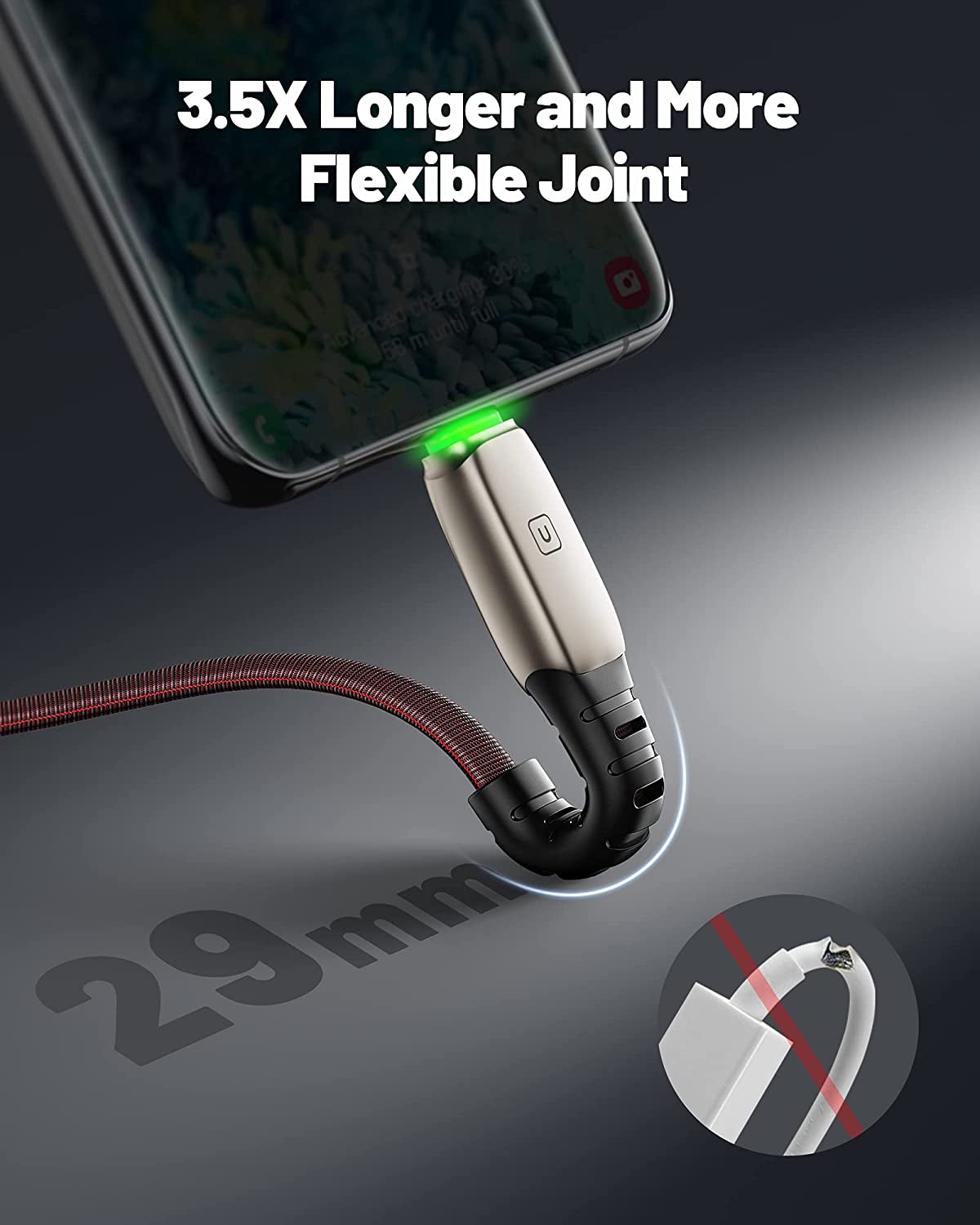 USB Type C Cable, [5 Pack 3.1A] Quick QC3.0 Fast Charging USB C Cable,  (1.6+3.3+3.3+6.6+6.6Ft) Nylon Phone Charger USB-C Cables for Samsung Galaxy S20 S10 S9 S8 plus Note 10 9 LG Google Pixel Etc