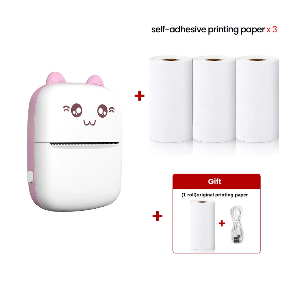 Mini Printer Portable Label Printer Sticker Wireless Inkless Self-Adhesive Thermal Printer Impresora Portátil Android IOS