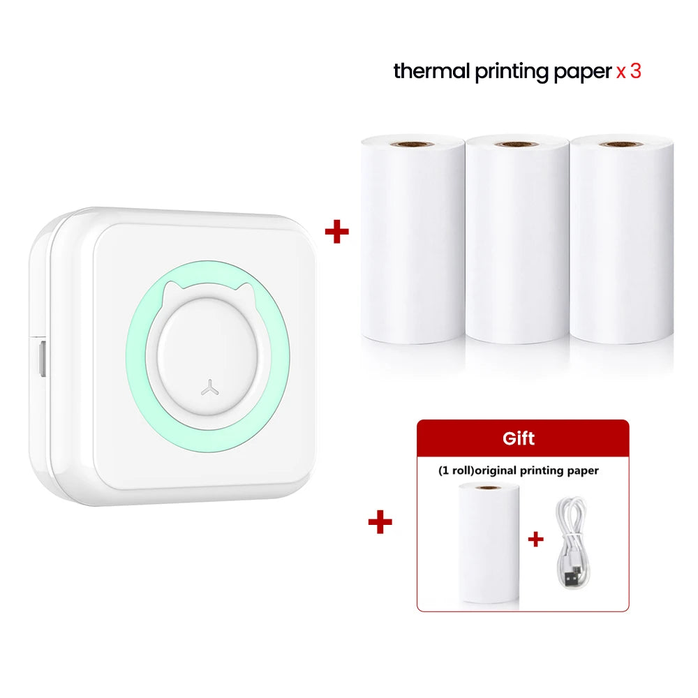 Mini Printer Portable Label Printer Sticker Wireless Inkless Self-Adhesive Thermal Printer Impresora Portátil Android IOS