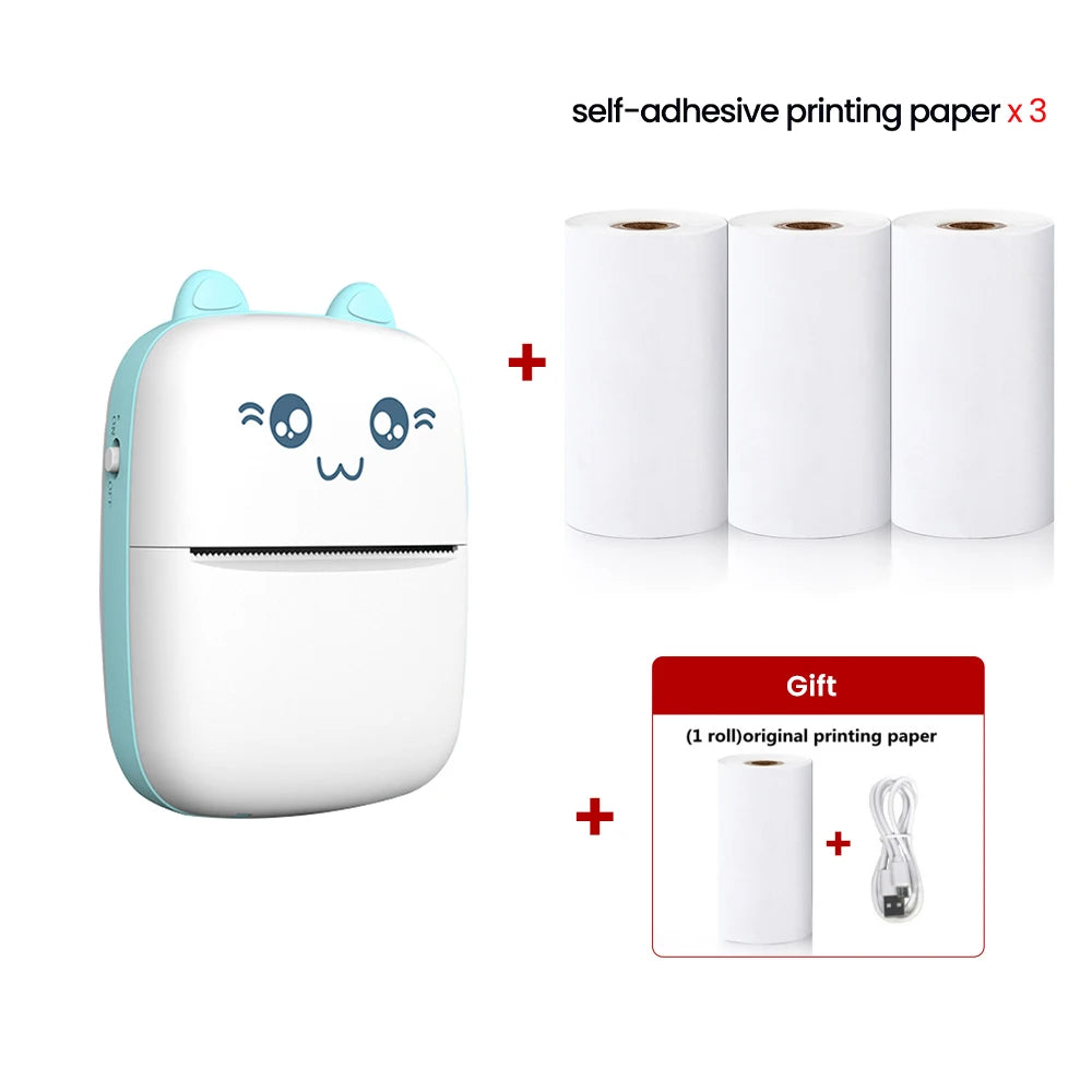 Mini Printer Portable Label Printer Sticker Wireless Inkless Self-Adhesive Thermal Printer Impresora Portátil Android IOS