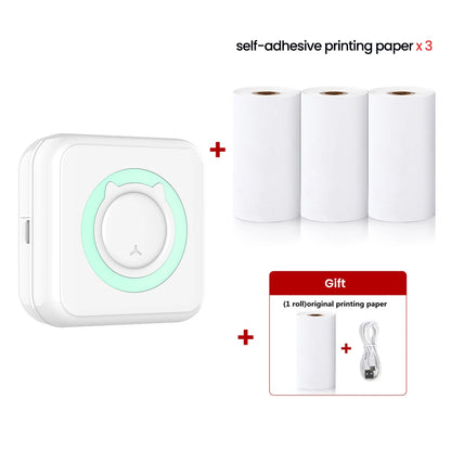 Mini Printer Portable Label Printer Sticker Wireless Inkless Self-Adhesive Thermal Printer Impresora Portátil Android IOS